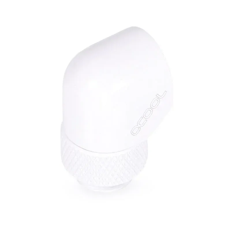 Въртящ се L-конектор Alphacool Eiszapfen, G1/4 AG auf G1/4 IG, Бял