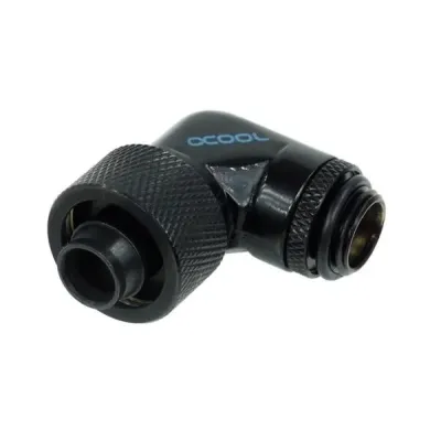 Компресионен фитинг Alphacool, 16/10 - G1/4, 90°, Въртящ се, Черен мат