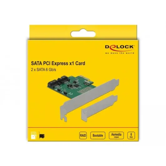Карта Delock, PCI Express x1 към 2 port SATA, RAID Карта Delock, PCI Express x1 към 2 port SATA, RAID