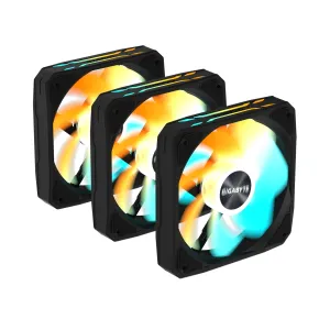 Комплект вентилатори 3-Pack GIGABYTE AORUS EZ CHAIN RVS FAN 120 - 120x120x25mm ARGB