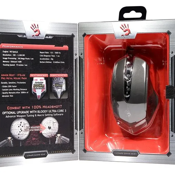 Геймърска мишка Bloody V8M, Оптична, Жична, USB