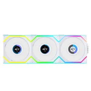 Вентилатори 3бр Lian Li UNI FAN SL Wireless LCD ARGB PWM - 120 mm Бели