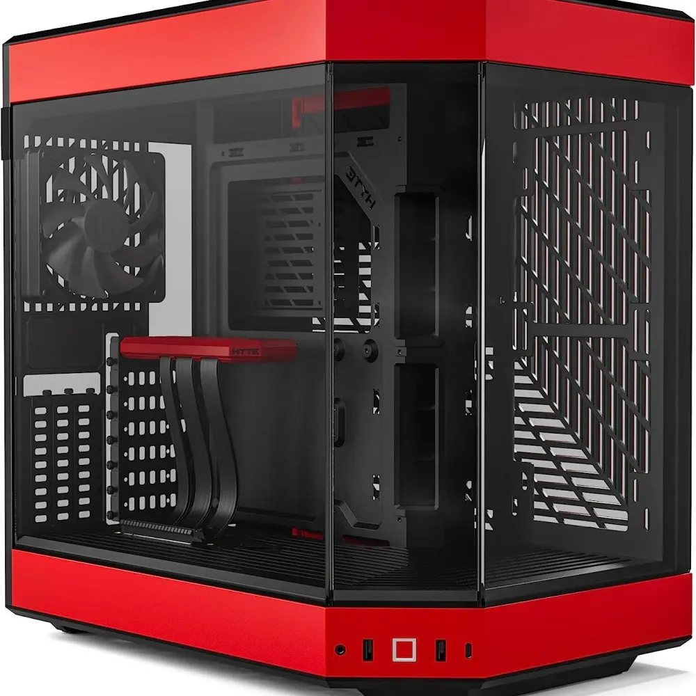 Кутия HYTE Y60 Tempered Glass, Mid-Tower, Черно и Червено