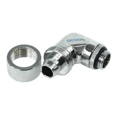 Компресионен фитинг Alphacool, 16/10 - G1/4, 90°, Въртящ се, Хром Компресионен фитинг Alphacool, 16/10 - G1/4, 90°, Въртящ се, Хром