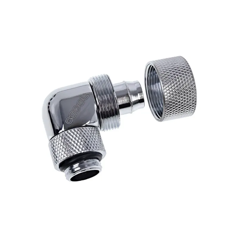 Фитинг Alphacool Eiszapfen, Удължител, 90°, 16/10mm, G1/4, Сребрист
