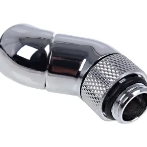 Ъглов адаптер Alphacool Eiszapfen, 2 x 45°, G1/4 външна към G1/4 вътрешна резба, Сребрист