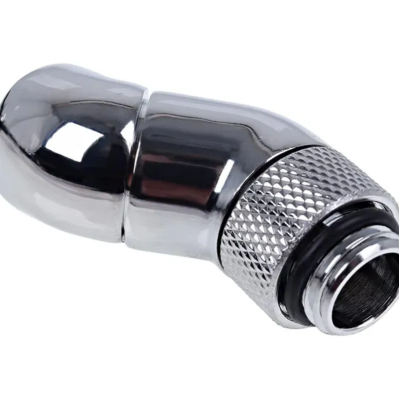 Ъглов адаптер Alphacool Eiszapfen, 2 x 45°, G1/4 външна към G1/4 вътрешна резба, Сребрист