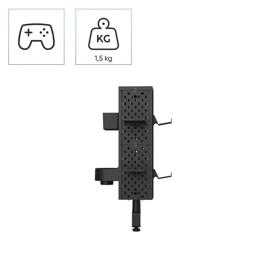 uRage модулен комплект Peg Board, монтаж на стена/маса, черен