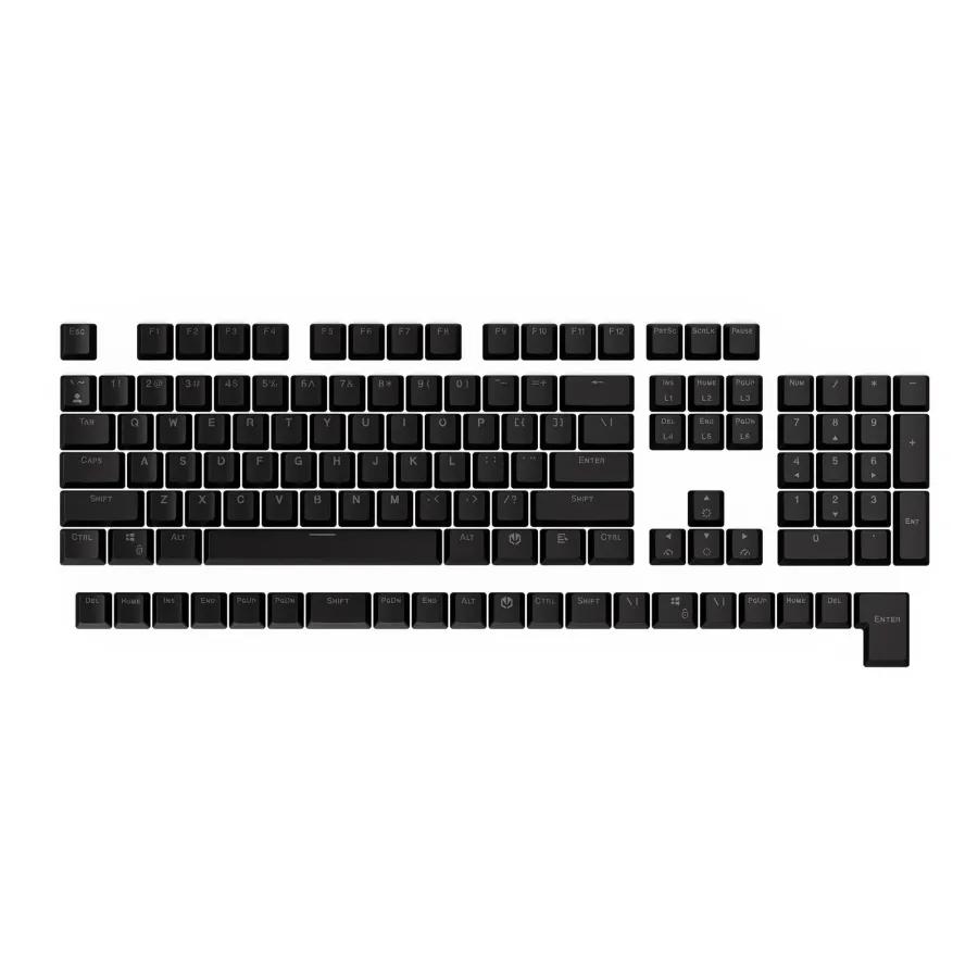 Капачки за механична клавиатура ENDORFY - 124 бр PBT - Черно