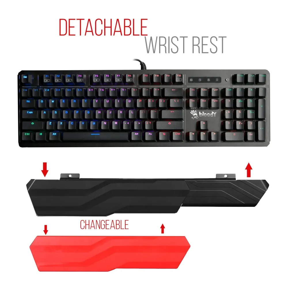 A4tech Bloody B975 Геймърска механична клавиатура, Brown switch