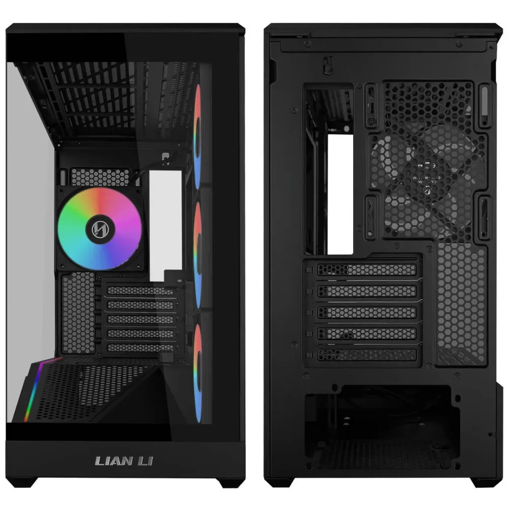 Кутия Lian Li Vector V100 MINI ARGB Mid-Tower, Tempered Glass - Black