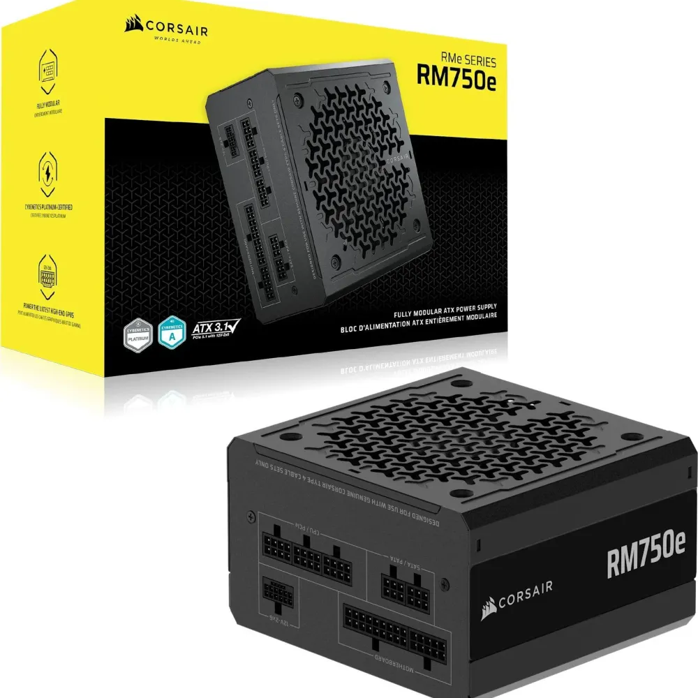 Захранващ блок Corsair RM750e 750W 80+ Gold ATX 3.1, Fully Modular