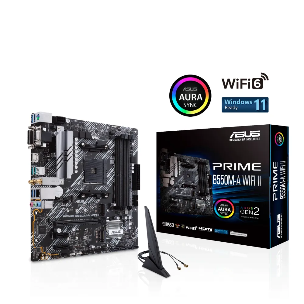 Дънна платка ASUS Prime B550M-A WIFI II, socket AM4