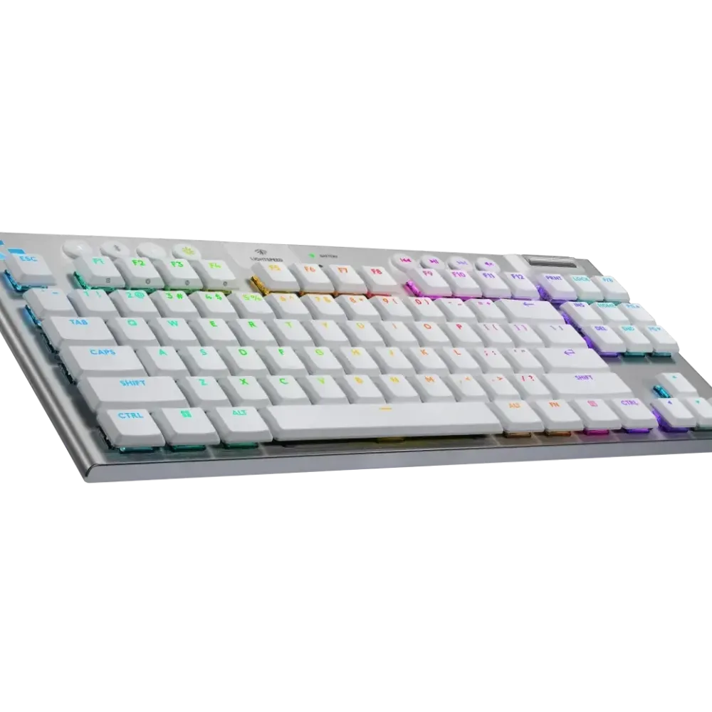 Безжична геймърска механична клавиатура Logitech G915X White Lightspeed TKL - GL Tactile Switch