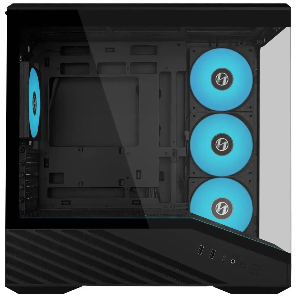 Кутия Lian Li Vector V100 MINI ARGB Mid-Tower, Tempered Glass - Black