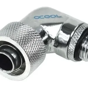 Компресионен фитинг Alphacool, 16/10 - G1/4, 90°, Въртящ се, Хром