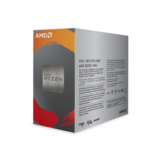 Процесор AMD RYZEN 3 3200G 4-Core 3.6 GHz (4.0 GHz Turbo) 6MB/65W/AM4/BOX