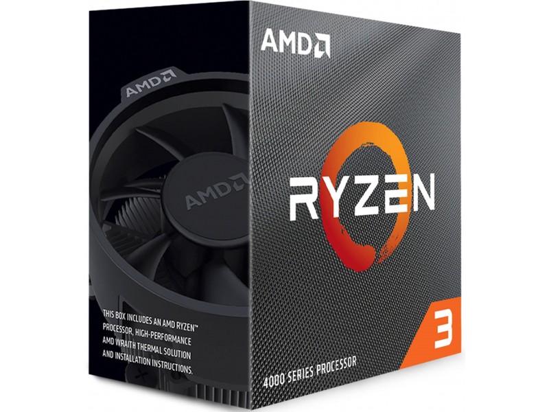 Процесор AMD Ryzen 3 4100, AM4 Socket, 4 Cores, 8 Threads, 3.8GHz(Up to 4.0GHz), 6MB Cache, 65W, BOX