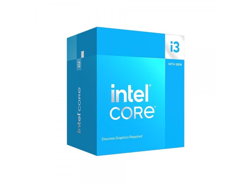 Процесор Intel Raptor Lake Core i3-14100F, 4 Cores, 8 Threads (3.5GHz Up to 4.7Ghz, 12MB, LGA1700), 60W, BOX