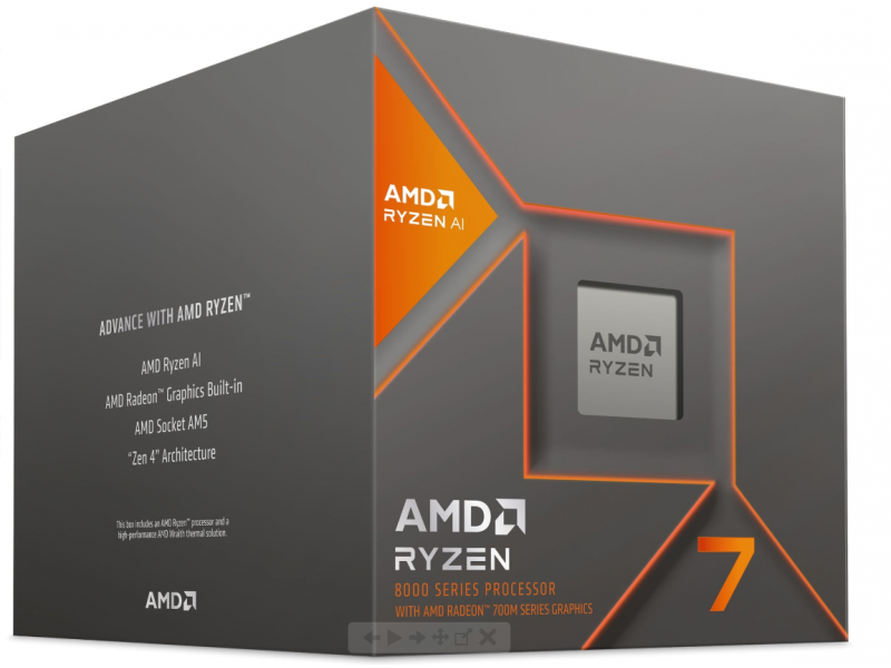Процесор AMD RYZEN 7 8700G, 8-Core 4.2GHz (Up to 5.1GHz) 24MB Cache, 65W, AM5, BOX
