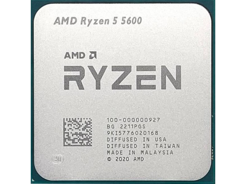 Процесор AMD Ryzen 5 5600, AM4 Socket, 6 Cores, 12 Threads, 3.5GHz(Up to 4.4GHz), 35MB Cache, 65W, Tray