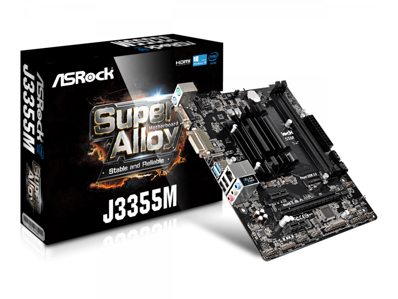 Дънна платка ASROCK J3355M, Intel® Dual-Core Processor J3355, mATX, 2x DDR3/DDR3L