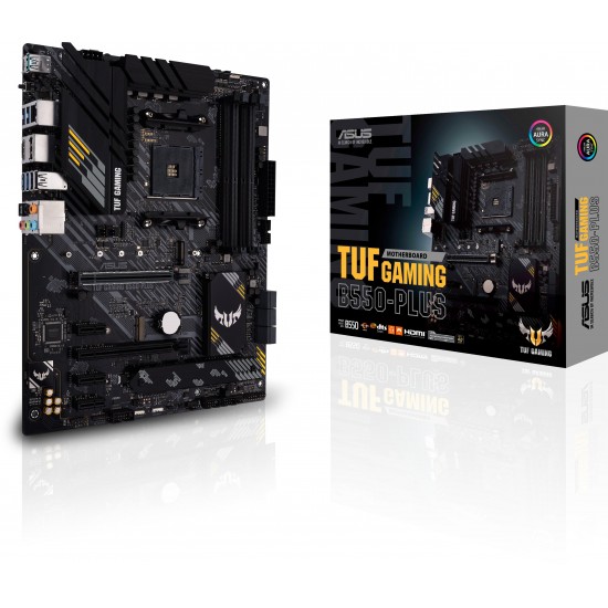Дънна платка ASUS TUF B550-PLUS GAMING socket AM4, 4xDDR4, Aura Sync, PCIe 4.0, Dual M.2, 2.5GB Lan