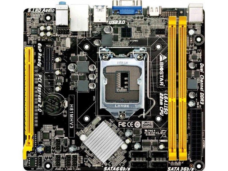 Дънна платка BIOSTAR H81MHV3, Intel H81, sock. 1150, Ver 7.3