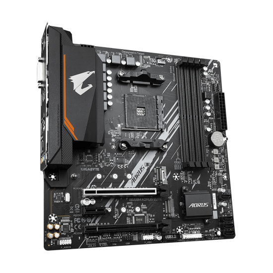 Дънна платка GIGABYTE B550M AORUS ELITE Socket AM4, 4 x DDR4, RGB Fusion 2.0