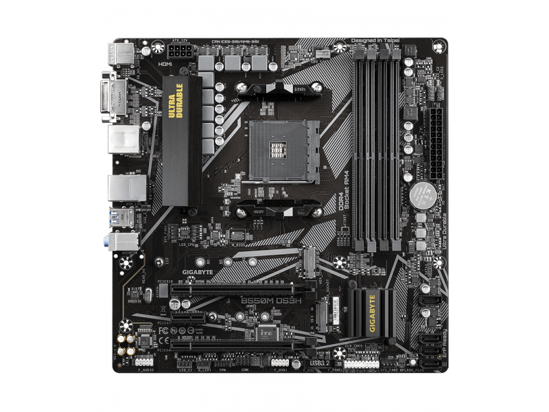 Дънна платка GIGABYTE B550M DS3H 1.x Socket AM4, 4 x DDR4