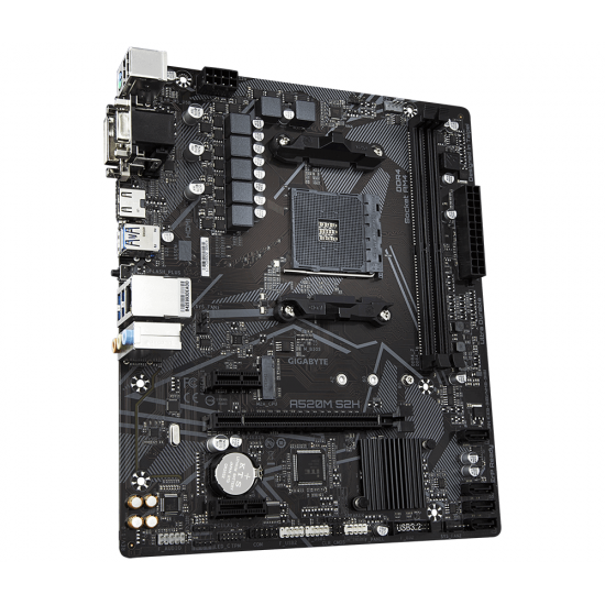 Дънна платка GIGABYTE A520M-S2H, Socket AM4, mATX, 2xDDR4, M.2 