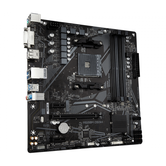 Дънна платка GIGABYTE A520M-DS3H V2, Socket AM4, mATX, 4xDDR4, M.2 