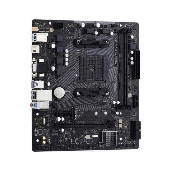Дънна платка ASRock A520M-HVS, Socket AM4, mATX, 2xDDR4, M.2 NVMe