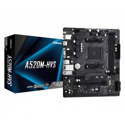 Дънна платка ASRock A520M-HVS, Socket AM4, mATX, 2xDDR4, M.2 NVMe