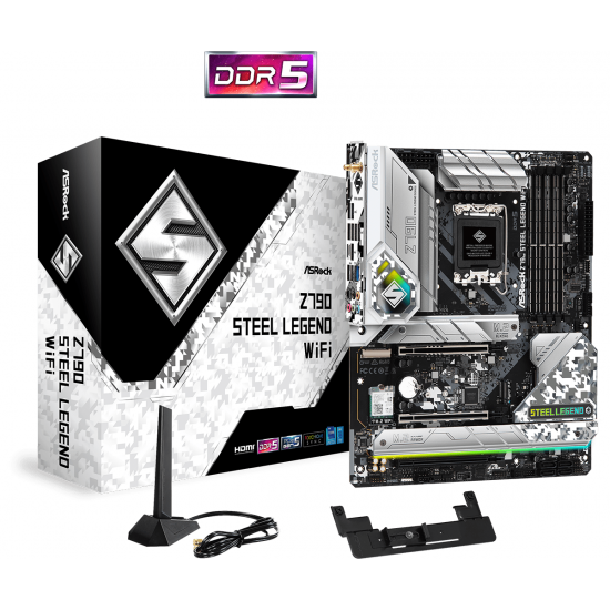 Дънна платка ASROCK Z790 Steel Legend Wi-Fi 6E, LGA 1700, DDR5, PCIe 5.0