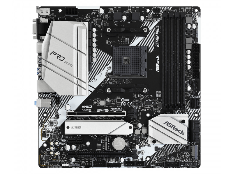 Дънна платка ASRock B550M Pro4, AM4, 4xDDR4