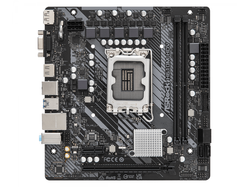 Дънна платка ASRock H610M-HDV, LGA1700, DDR4, mATX