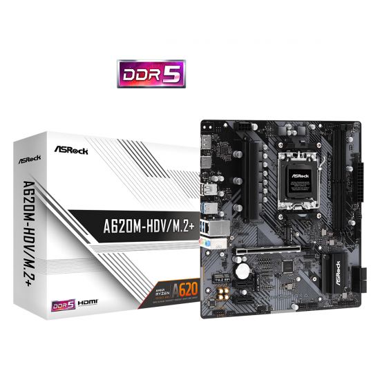 Дънна платка ASROCK A620M-HDV M.2+, Socket AM5, mATX