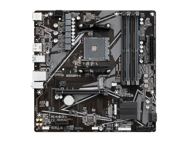 Дънна платка GIGABYTE B550M K 4 x DDR4