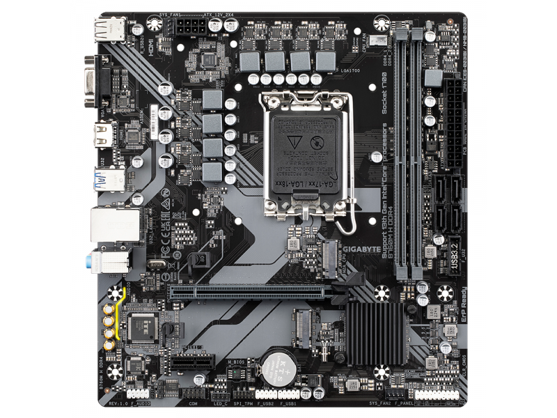 Дънна платка GIGABYTE B760M H, socket 1700, mATX, 2xDDR4