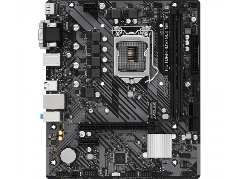 Дънна платка ASRock H510M-HDV/M.2 SE, LGA1200, DDR4, mATX