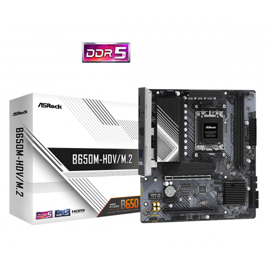 Дънна платка ASRock B650M-HDV/M.2, Socket AM5 2xDDR5