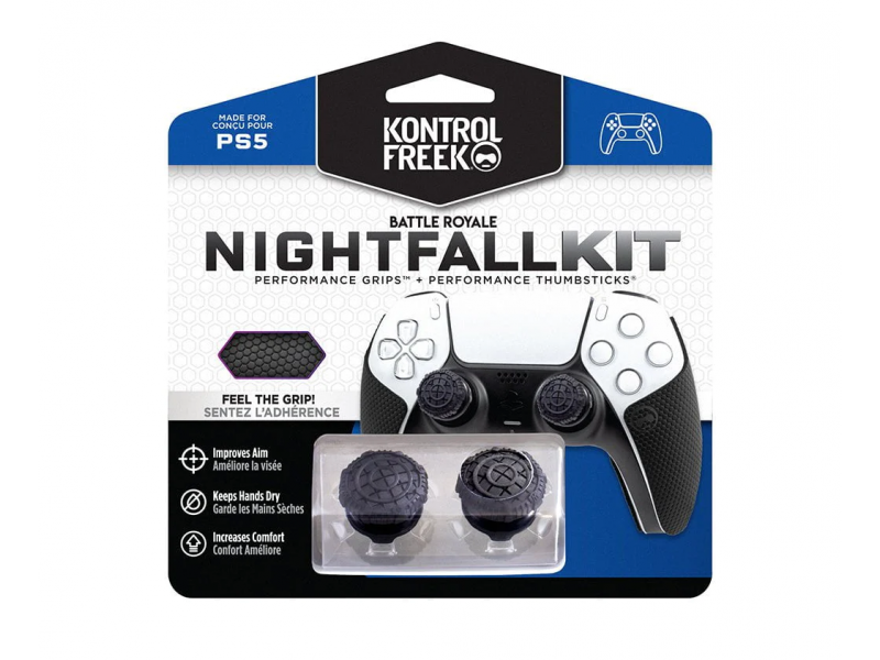 Аксесоар Kontrolfreek Performance Nightfall Kit PS5 с включени сменяеми бутони и грипове за DualSense