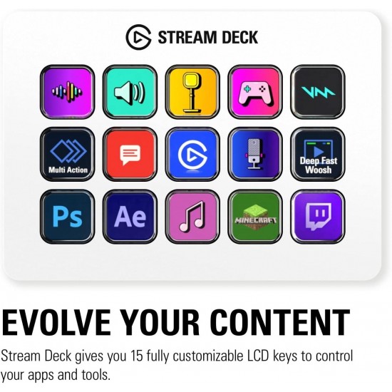 Контролер Elgato Stream Deck MK.2 - 15 Customizable LCD Keys White