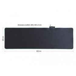 Пад за мишка Delock, 920 x 303 x 3 mm, RGB, Черен