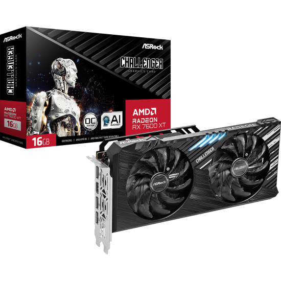Видео карта ASROCK AMD RADEON RX 7600 XT Challenger 16GB OC GDDR6