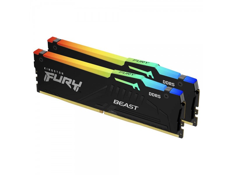 Памет Kingston FURY Beast Black RGB 64GB(2x32GB) DDR5 PC5-41600 5200MHz CL40 KF552C40BBAK2-64