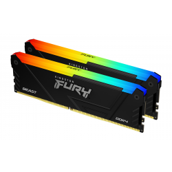 Памет Kingston FURY Beast Black RGB 16GB(2x8GB) DDR4 3200MHz CL16 KF432C16BB2AK2/16