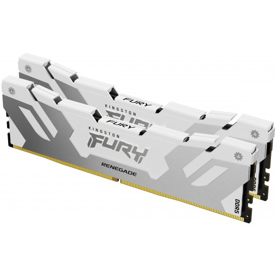 Памет Kingston Fury Renegade White 32GB(2x16GB) DDR5 7200MHz CL38 KF572C38RWK2-32, XMP