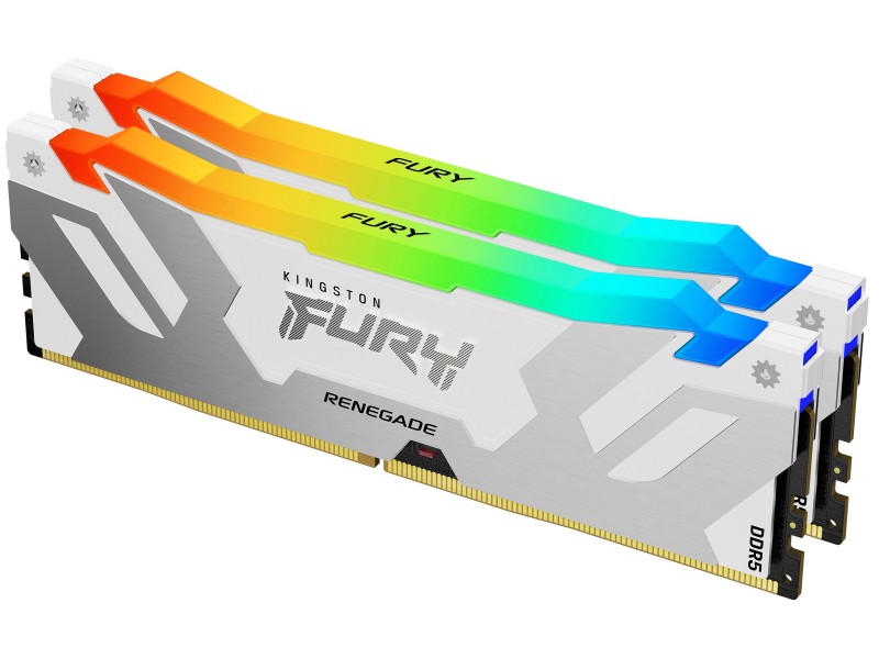 Памет Kingston Fury Renegade White RGB 32GB(2x16GB) DDR5 7200MHz CL38 KF572C38RWAK2-32, XMP
